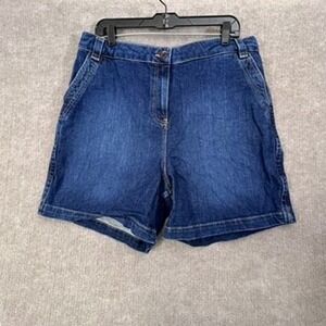 Boden Denim Shorts Womens US 14‎ Dark Wash High Rise Pockets Casual